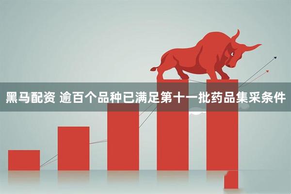 黑马配资 逾百个品种已满足第十一批药品集采条件
