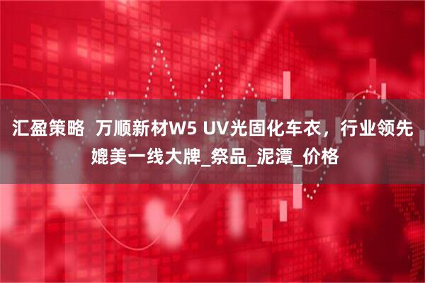汇盈策略  万顺新材W5 UV光固化车衣，行业领先 媲美一线大牌_祭品_泥潭_价格